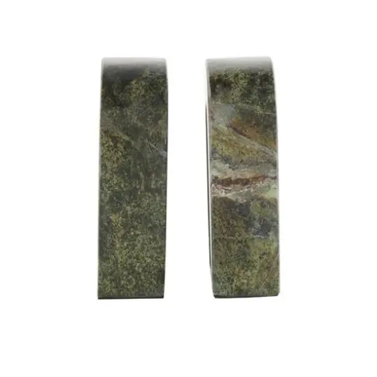 6" Green Marble Arched Bookend Set {4}