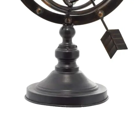 17" Brown Metal Industrial Armillary Sphere Sculpture {8}