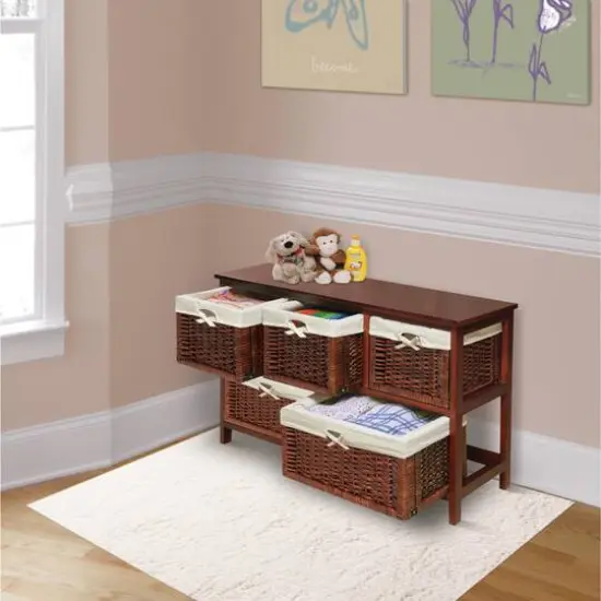 Badger Basket Cherry Five Wicker Basket Storage Unit {3}