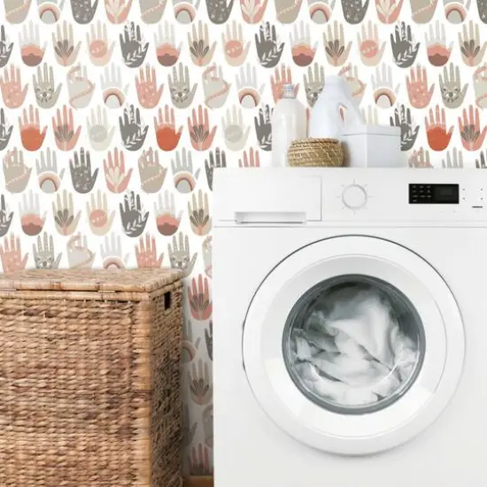 RoomMates Hamsa Peel & Stick Wallpaper Gray/White {6}