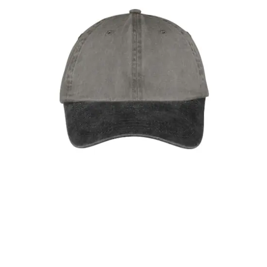 Port & Company&reg; Two-Tone Pigment-Dyed Cap Pebble/Black {1}