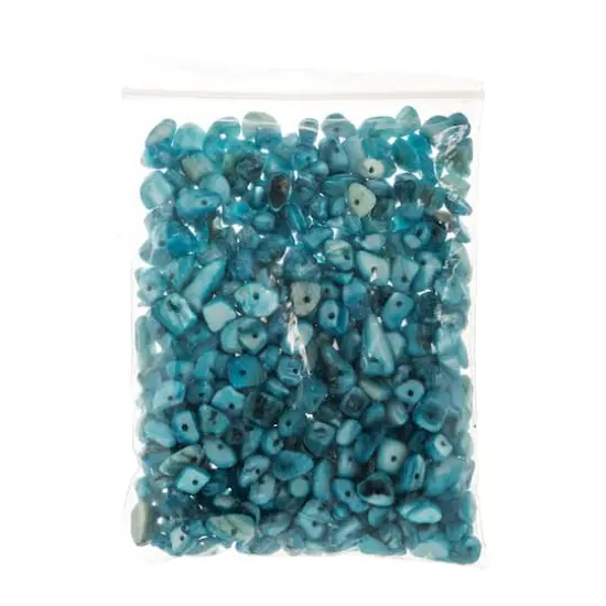 John Bead Natural Stone Chip Beads, 100g Aquamarine {4}