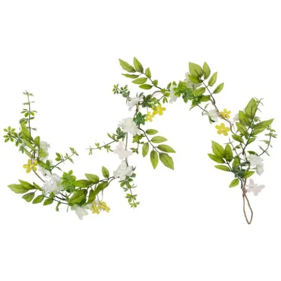 4ft. White Floral & Mixed Foliage Garland {1}