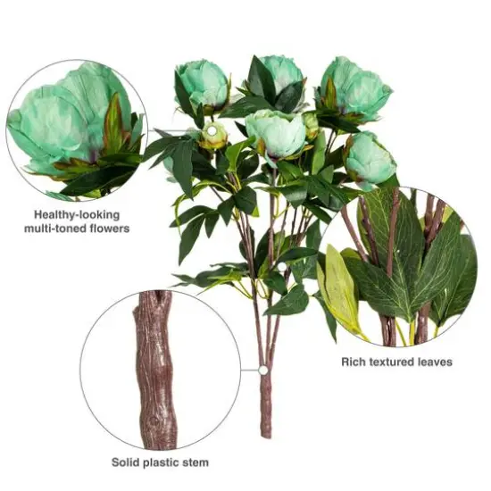 Artificial Green Peony Spray {9}