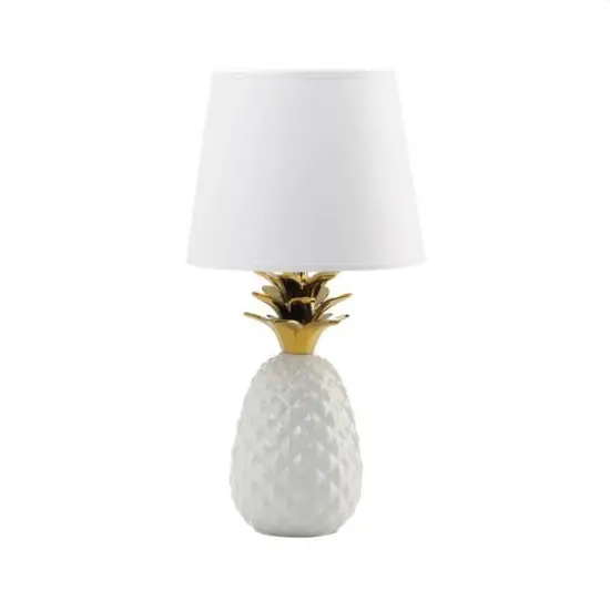19.5" Gold Topped Pineapple Lamp {1}