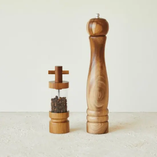 Hello Honey® 7" Natural Acacia Wood & Acrylic Salt & Pepper Mill {3}