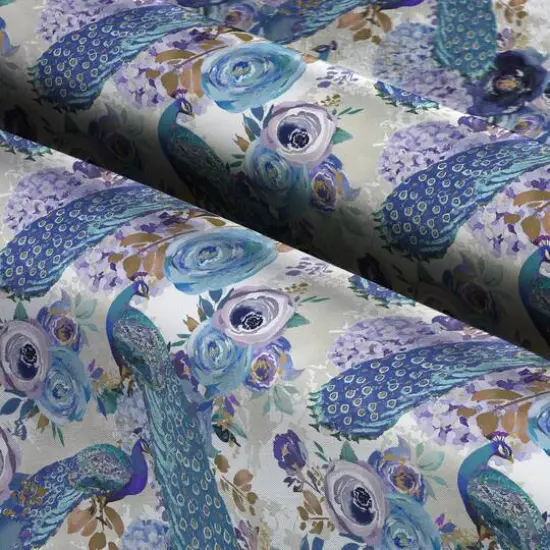 Suzanne Nicoll Blue Peacock Toss Cotton Fabric {4}