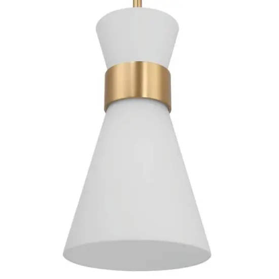 Hello Honey® Kit White & Gold Modern Minimalist Tapered Opal Glass & Metal Ceiling Light {4}