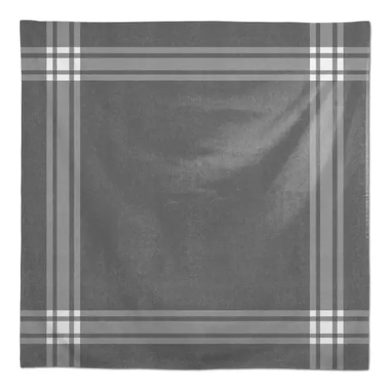 Gray & White Simple Stripes Tablecloth {1}