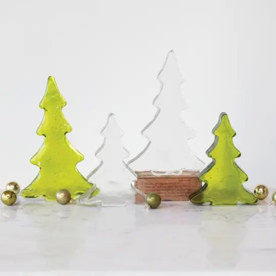 Hello Honey&reg; 8" Green Flat Glass Tree D&eacute;cor {3}