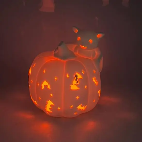 6.75" DIY Ceramic LED Pumpkin & Bat D&eacute;cor by Make Market&reg; {3}