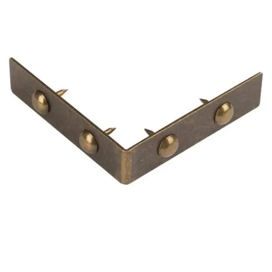Dritz Home&reg; Small Antique Brass Campaign Textured Right Angles, 4ct. {8}