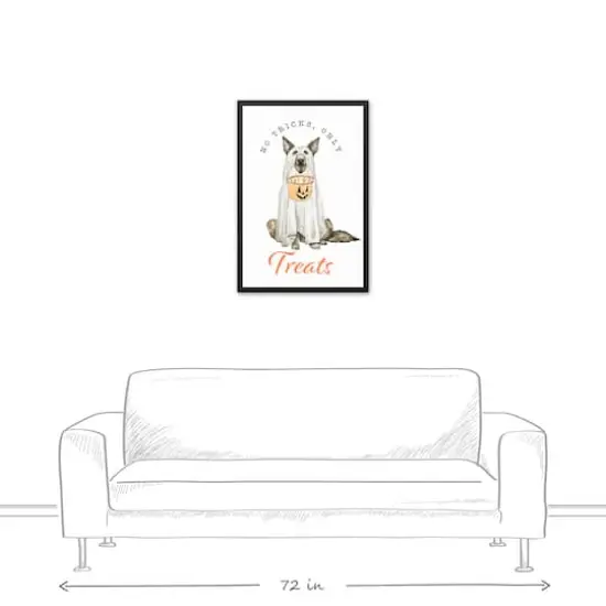 No Tricks Only Treats Black Framed Canvas Wall Art {5}