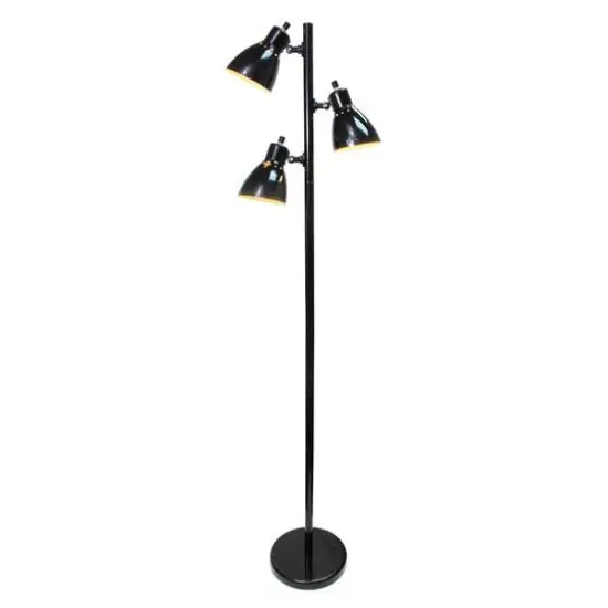 Creekwood Home Essentix 64" 3 Light Metal Tree Floor Lamp Black {5}