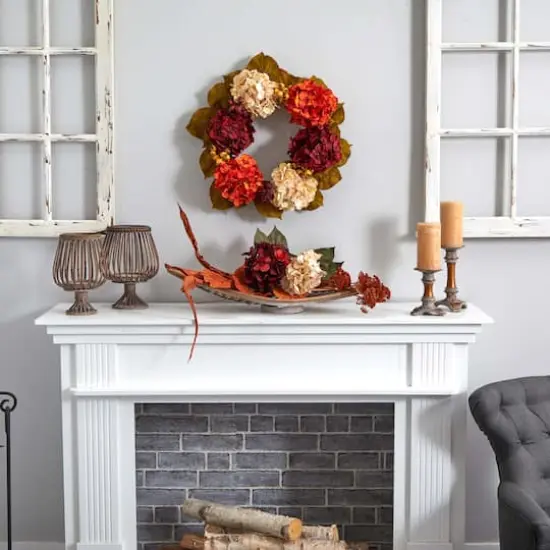 20" Hydrangea & Berry Wreath {3}