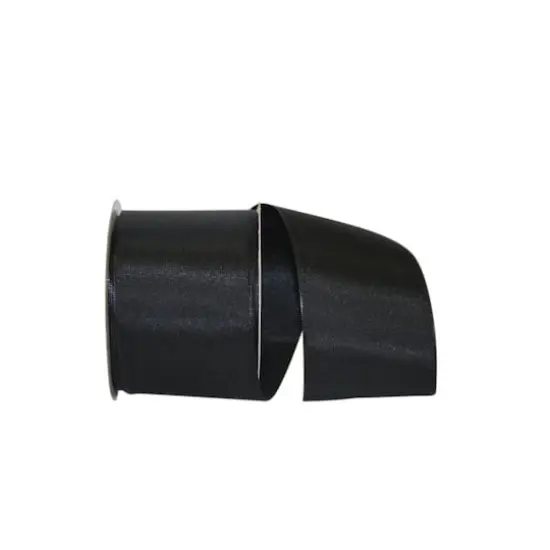 Reliant 2.5" x 25yd. Rhapsody Taffeta Wired Ribbon Black {1}