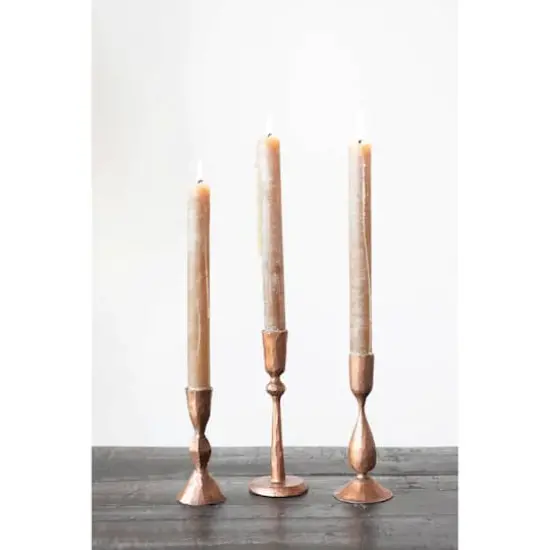 Hello Honey® 7" Antique Copper Hand-Forged Iron Taper Candle Holder {3}