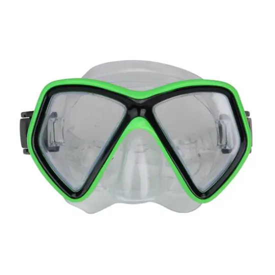 Swim Central 6.25" Neon Green & Black Monaco Children's Swimming Mask {1}