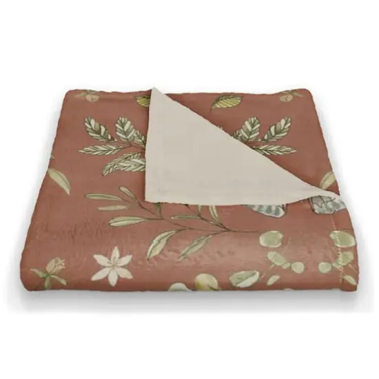 Butterfly Pattern Coral Fleece Blanket Rust Orange {3}