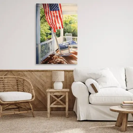 Stupell Industries Vintage American Porch Canvas Wall Art {3}