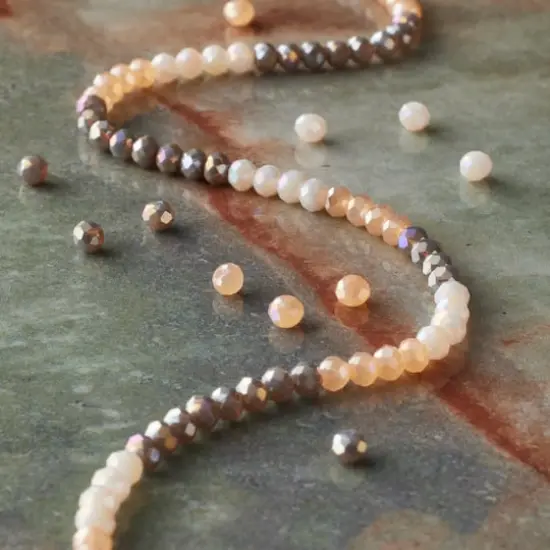 Gray & White Glass Rondelle Beads, 3mm by Bead Landing&trade; {3}