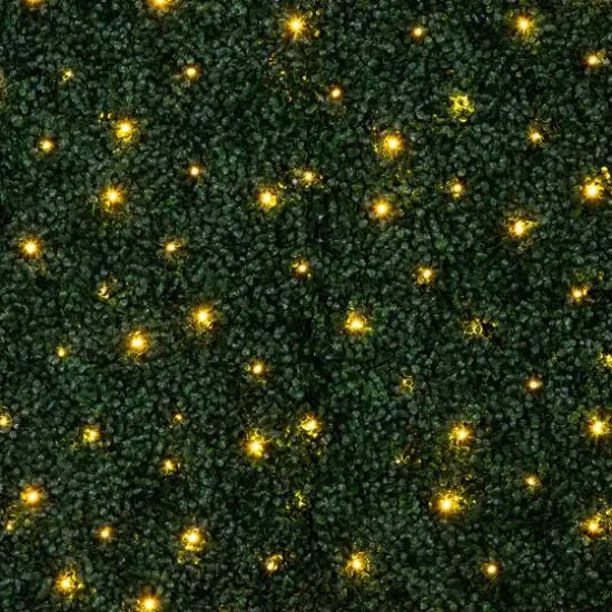 40" Pre-Lit Warm White LED Boxwood Artificial Living Wall Panel {6}