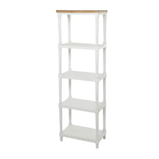 White Farmhouse Shelving Unit, 23" x 13" x 72" {1}