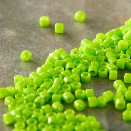 Miyuki Delica Glass Round Seed Beads, 11/0 Duracoat Opaque Dyed Neon Green {3}