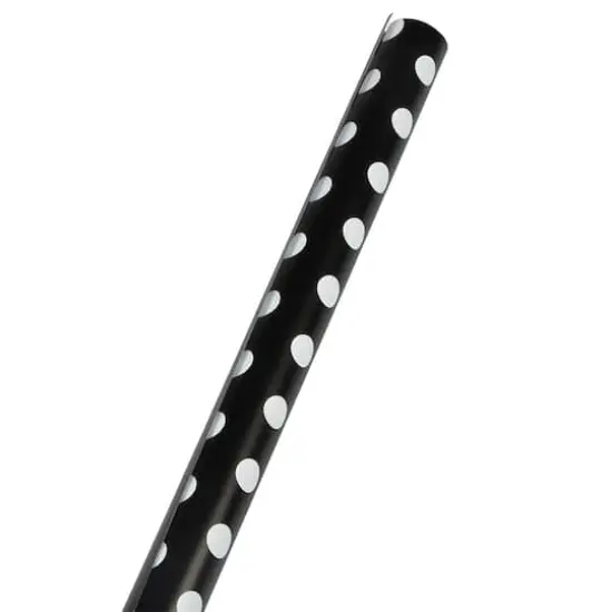 JAM Paper Polka Dot Gift Wrap Set, 2ct. Black with White Dots {4}