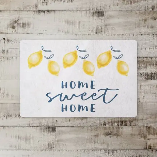 White Home Sweet Home Lemons Floor Mat {3}