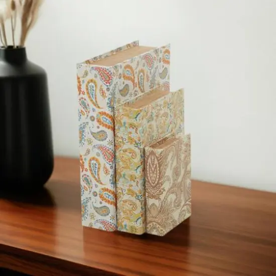 Paisley Canvas Faux Book Box Set {1}