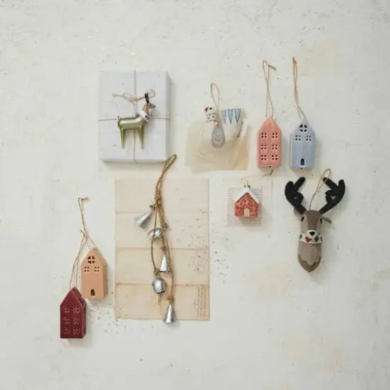 Hello Honey&reg; 10" Handmade Wool Felt Reindeer Head Ornament with Embroidery {4}