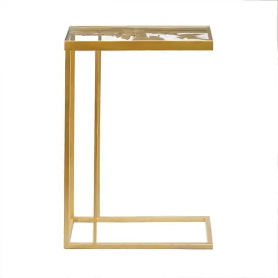 25" Gold Metal Contemporary Accent Table {7}