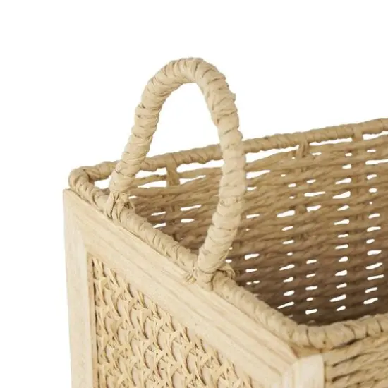 Brown Rattan Woven Decorative Storage Basket with Rope Handles, 3ct. {6}
