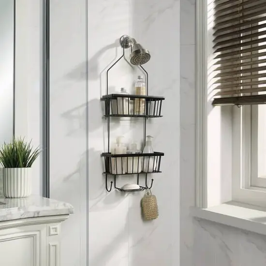 SunnyPoint Black Modern Shower Caddy {3}