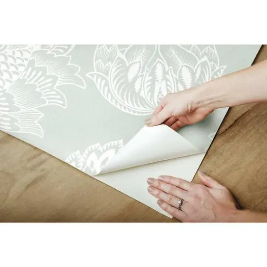 RoomMates Batik Jacobean Peel & Stick Wallpaper Green and White {11}