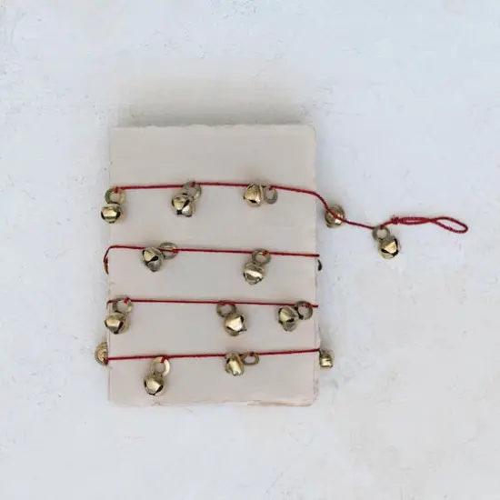 Hello Honey® 6ft. Antique Gold Finish Metal Bells on Red Cord Garland {3}