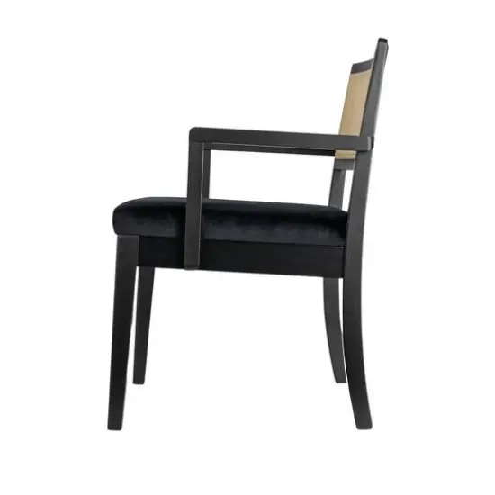 Hello Honey&reg; Crawford Mid-Century Modern Black Solid Wood Arm Chair {6}
