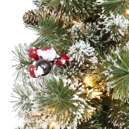 5ft. Pre-Lit Vancouver Pine Artificial Potted Christmas Tree, Clear Lights {3}