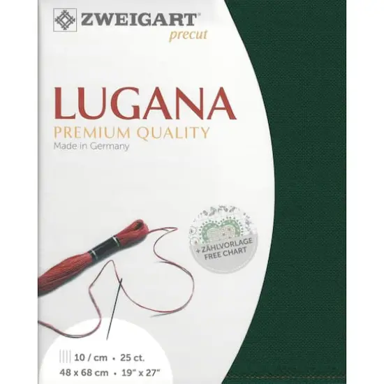 Zweigart&reg; Precut Lugana 25 Count Fabric Forest Green {1}