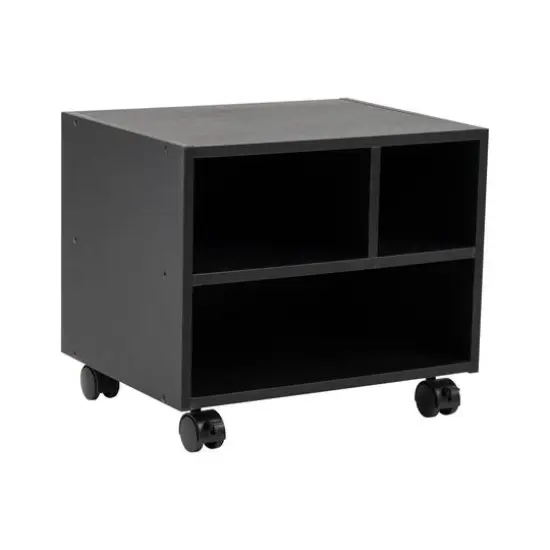 Mind Reader 15.7" Black Printer Cart with Rolling Supply Organization Shelves {8}