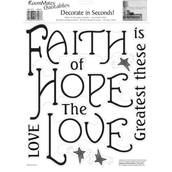 RoomMates Faith, Hope & Love Peel & Stick Quotable Wall Decal {3}