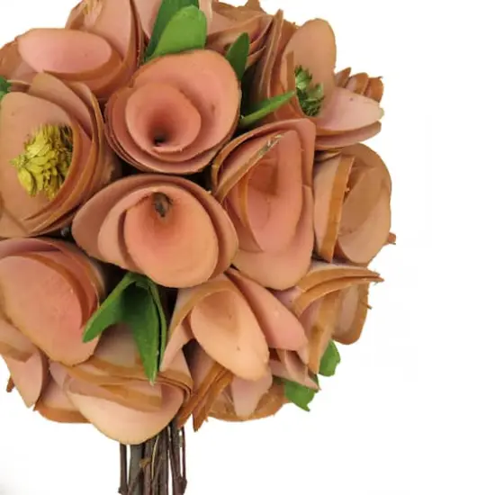 12" Pink Floral Spring Topiary {4}