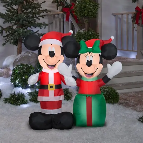 4ft. Airblown&reg; Inflatable Disney Santa Mickey & Minnie Scene {3}