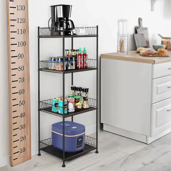 Black 4-Tier Bathroom Storage Rack {6}