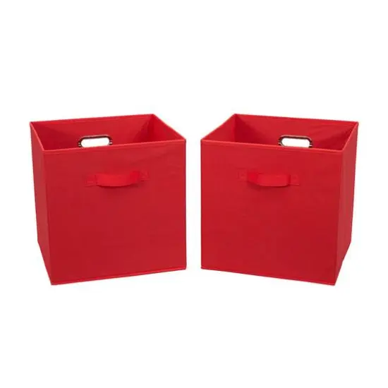 2 Pack Household Essentials 13" Fabric Storage Bins Red {6}
