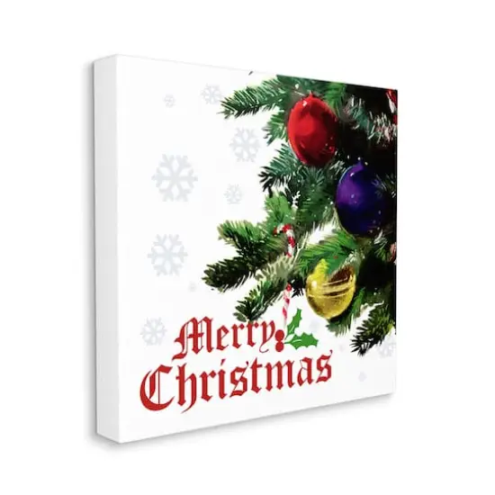 Stupell Industries Merry Christmas Snowflake Pattern Canvas Wall Art {4}