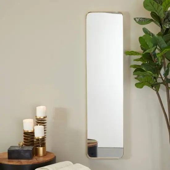 Gold Metal Wall Mirror with Thin Frame 12" x 2" x 48" {7}