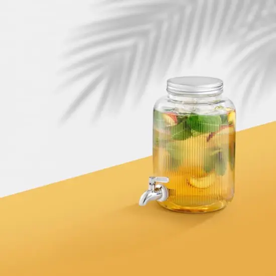 JoyJolt&reg; 1 gal. Glass Fluted Drink Dispenser {8}