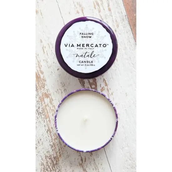 European Soaps Natale Round Jar Candle Falling Snow {5}